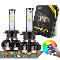 Комплект светодиодных ламп RGB H1 36W 3600Lm Bluetooth управление